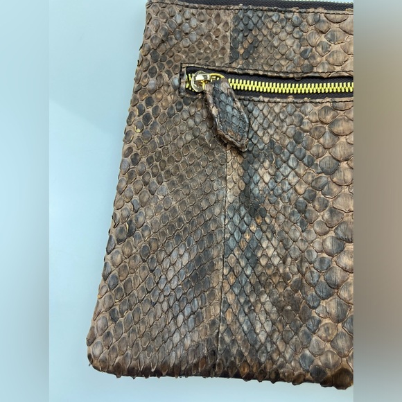 Brown Snakeskin Print Chain Strap Bag N219-35 - Picture 5 of 7